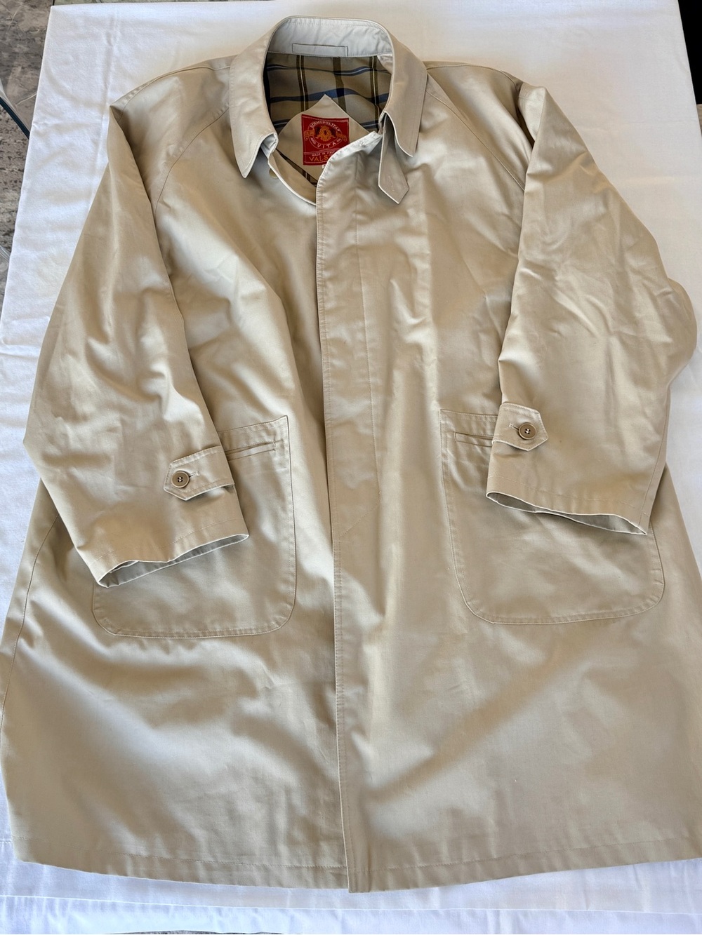 Vintage Valstar Milano Italian Trench Coat Beige Size 56 XL (fits like XXL)